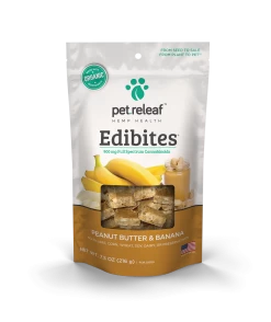 Pet Releaf Edibites Peanut Butter & Banana Dog Treats, 7.5-oz