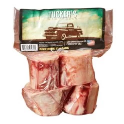 Tucker's Raw Frozen Beef Bones Food For Dogs, 2-in, 4-pack