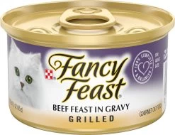 Fancy Feast Grilled Beef Feast In Gravy Canned Cat Food, 3-oz, Case Of 24 (**)