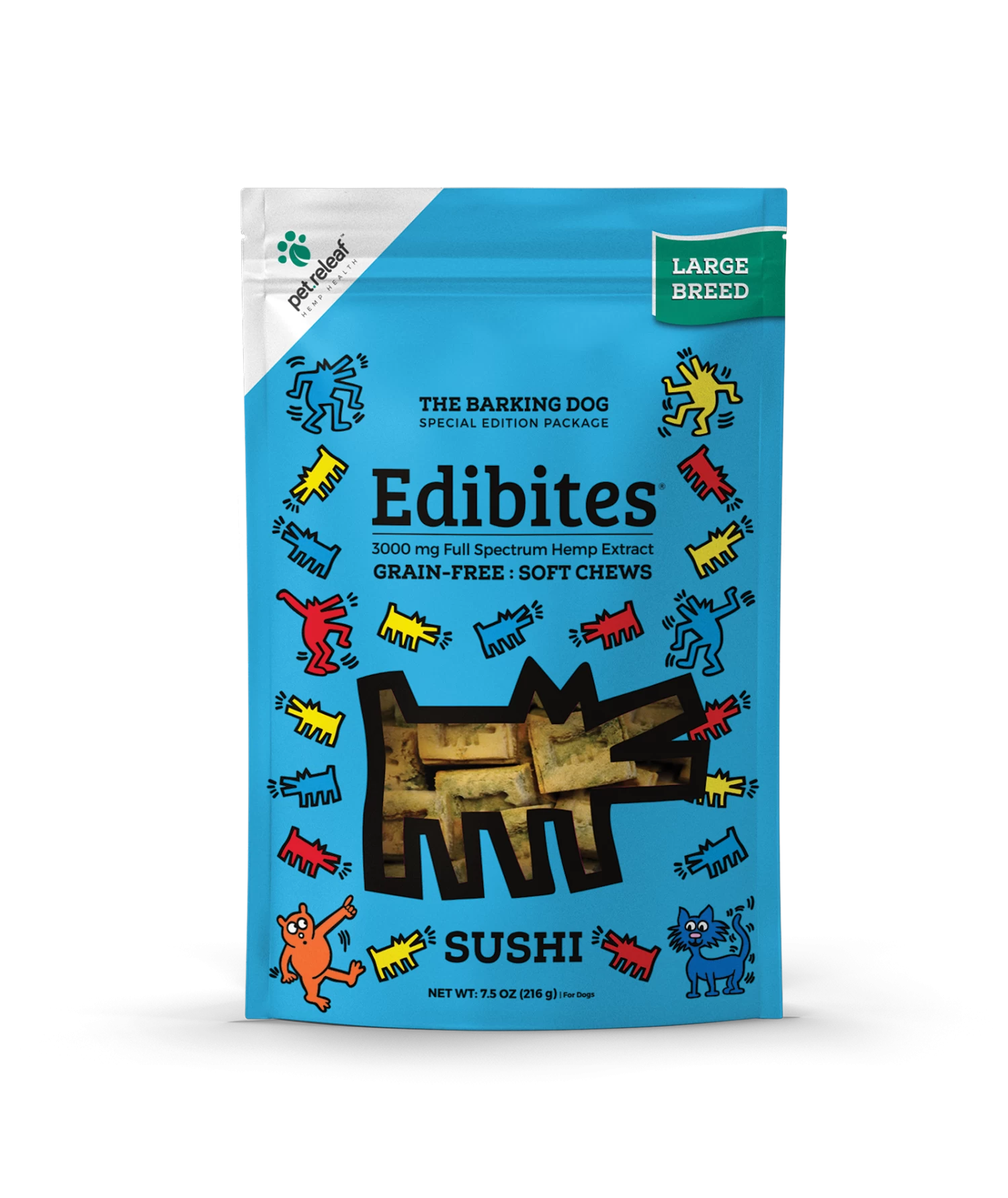 Pet Releaf Edibites Soft Chews Sushi Large Breed Dog Supplement, 3000mg, 7.5-oz