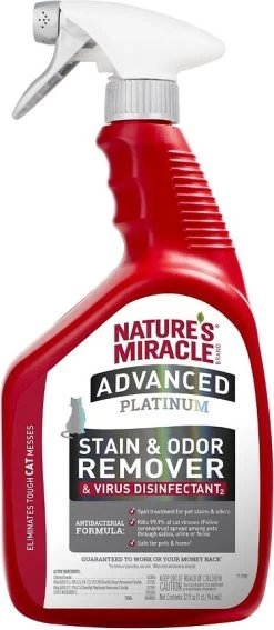 Nature's Miracle Advanced Platinum Cat Stain & Odor Eliminator Spray, 32-oz