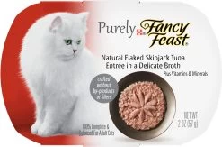 Purely Fancy Feast Flaked Skipjack Tuna Tray Cat Food, 2-oz