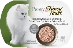 Purely Fancy Feast White Meat Chicken & Flaked Tuna Tray Cat Food, 2-oz