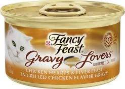 Fancy Feast Gravy Lovers Chicken Hearts & Liver Feast In Grilled Chicken Flavor Gravy Canned Cat Food, 3-oz