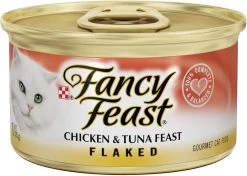 Fancy Feast Flaked Chicken & Tuna Feast Canned Cat Food, 3-oz