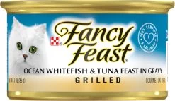 Fancy Feast Grilled Ocean Whitefish & Tuna Feast In Gravy Canned Cat Food, 3-oz