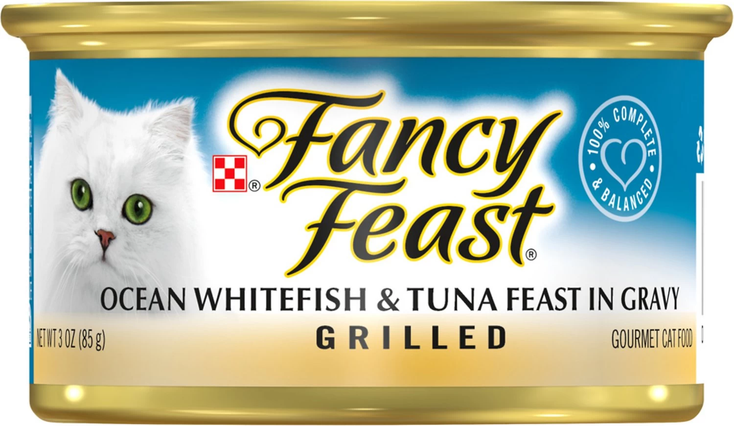 Fancy Feast Grilled Ocean Whitefish & Tuna Feast In Gravy Canned Cat Food, 3-oz