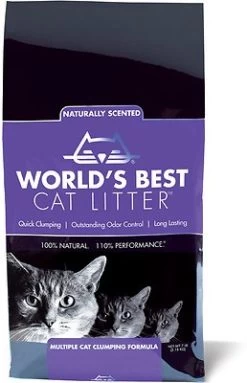 World's Best Cat Litter Lavender Scented Multiple Cat Clumping Formula, 7-lb