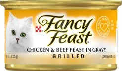 Fancy Feast Grilled Chicken & Beef Feast In Gravy Canned Cat Food, 3-oz