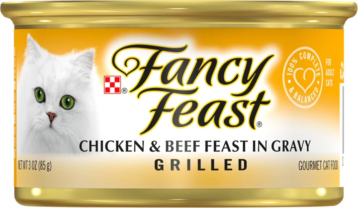 Fancy Feast Grilled Chicken & Beef Feast In Gravy Canned Cat Food, 3-oz