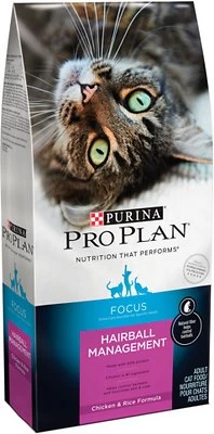 Purina Pro Plan Focus Adult Hairball Management Chicken & Rice Formula Dry Cat Food, 7-lb