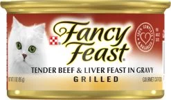 Fancy Feast Grilled Tender Beef & Liver Feast In Gravy Canned Cat Food, 3-oz