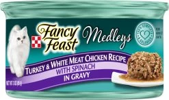 Fancy Feast Medleys Tastemakers Turkey & White Meat Chicken Recipe Canned Cat Food, 3-oz