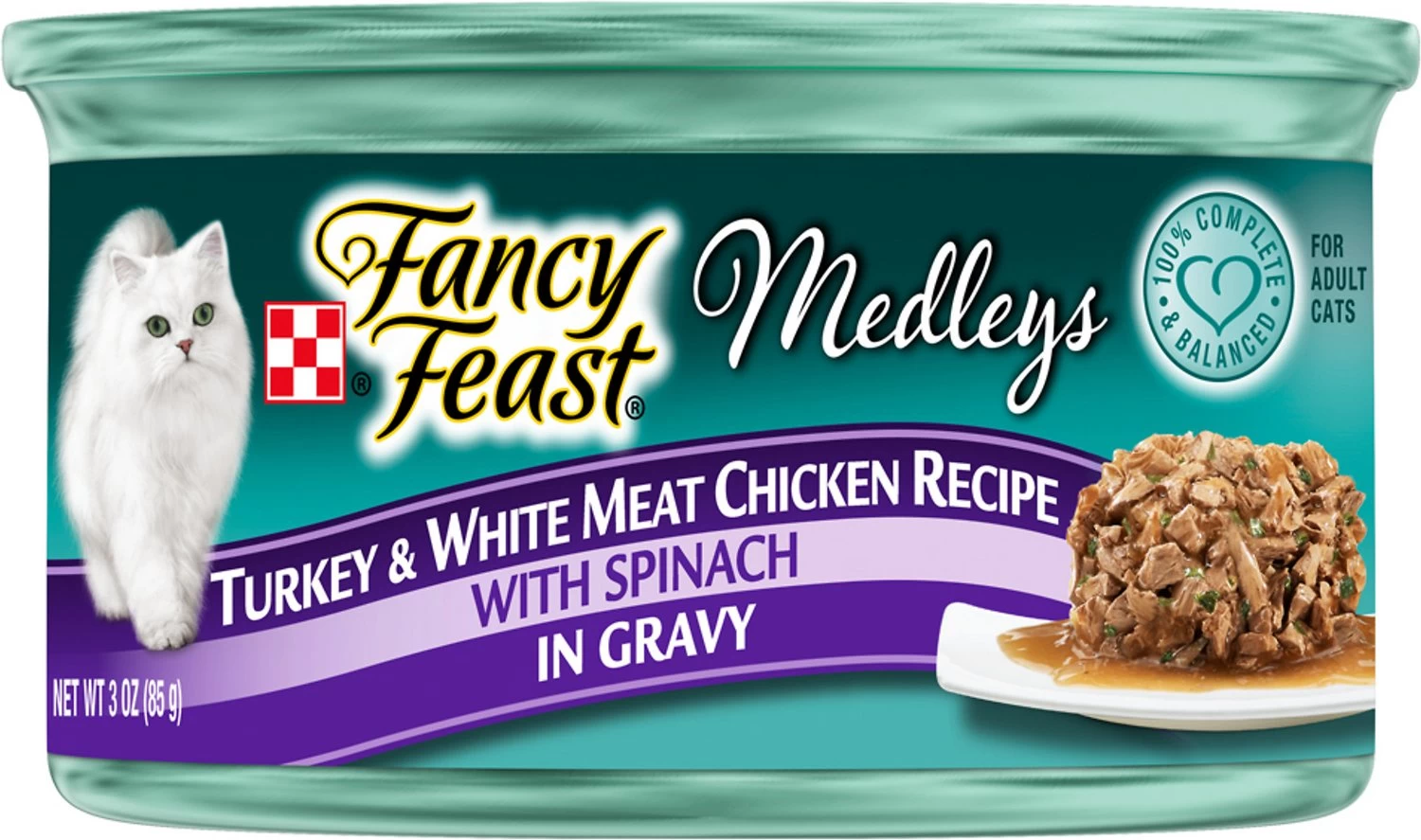 Fancy Feast Medleys Tastemakers Turkey & White Meat Chicken Recipe Canned Cat Food, 3-oz