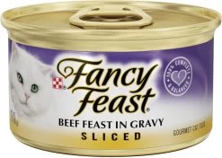 Fancy Feast Sliced Beef Feast In Gravy Canned Cat Food, 3-oz