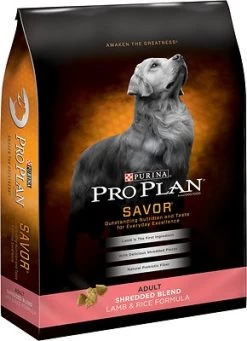 Purina Pro Plan Savor Adult Shredded Blend Lamb & Rice Formula Dry Dog Food, 18-lb