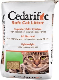 Cedarific Natural Cedar Chips Soft Cat Litter, 50-liter
