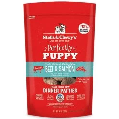 Stella & Chewy's Perfectly Puppy Beef & Salmon Dinner Patties Freeze-Dried Raw Dog Food, 396-g