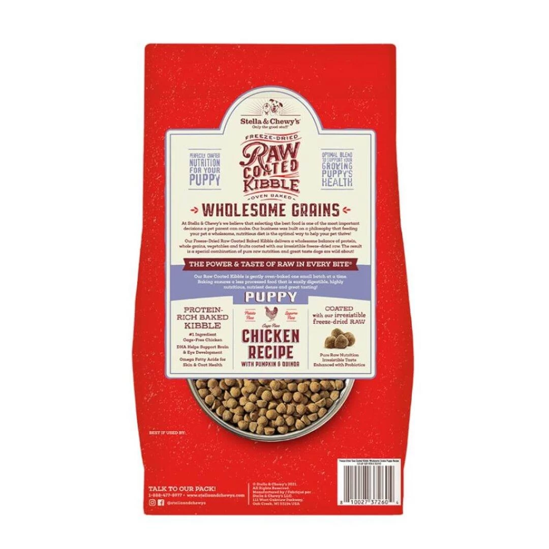 Stella & Chewy's Raw Coated Kibble Wholesome Grains Puppy Chicken Recipe With Pumpkin & Quinoa Dry Dog Food, 3.5-lb - Image 2