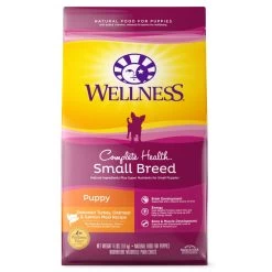 Wellness Complete Health Small Breed Puppy Turkey, Oatmeal & Salmon Dry Dog Food, 4-lb