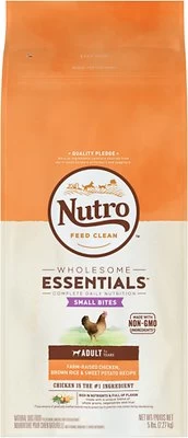 Nutro Wholesome Essentials Small Bites Adult Farm-Raised Chicken, Brown Rice & Sweet Potato Recipe, 5-lb