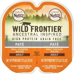 Nutro Wild Frontier Real Chicken Recipe Pate Adult High-Protein Grain-Free Cat Food Trays, 2.65-oz, Case Of 24 Twin-packs (**)