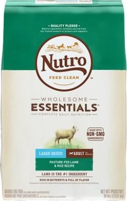 Nutro Wholesome Essentials Large Breed Adult Pasture Fed Lamb & Rice Recipe Dry Dog Food, 30-lb