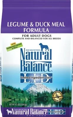 Natural Balance L.I.D. Limited Ingredient Diets Legume & Duck Meal Formula Grain-Free Dry Dog Food, 4.5-lb (**)