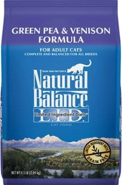 Natural Balance Limited Ingredient Reserve Green Pea & Venison Recipe Grain-Free Dry Cat Food, 4.5-lb (**)