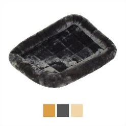 MidWest Quiet Time Fleece Pet Bed & Crate Mat, Gray, 24-in