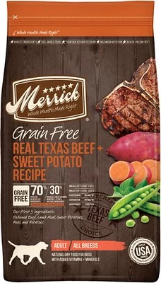 Merrick Grain-Free Real Texas Beef + Sweet Potato Recipe Dry Dog Food, 4-lb (original)