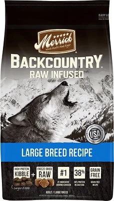 Merrick Backcountry Raw Infused Large Breed Recipe Dry Dog Food, 12-lb