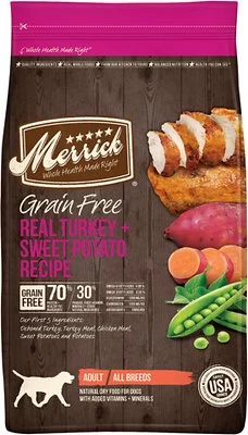 Merrick Grain-Free Real Turkey + Sweet Potato Recipe Dry Dog Food, 4-lb (original)