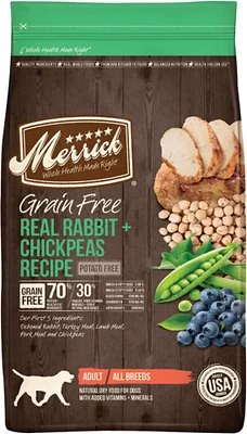 Merrick Grain-Free Real Rabbit + Chickpeas Recipe Dry Dog Food, 4-lb