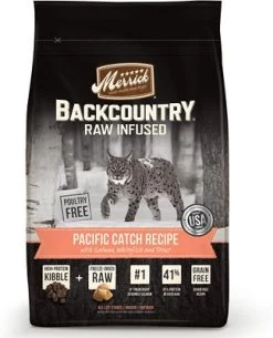Merrick Backcountry Raw Infused Pacific Catch Recipe Grain-Free Dry Cat Food, 3-lb