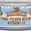 Merrick Purrfect Bistro Grain-Free Tuna & Tilapia Pate Canned Cat Food, 3-oz, Case Of 24 (**)