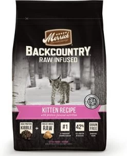 Merrick Backcountry Raw Infused Kitten Recipe Grain-Free Dry Cat Food, 3-lb