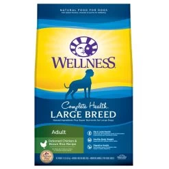 Wellness Complete Health Large Breed Adult Chicken & Brown Rice Dry Dog Food, 15-lb