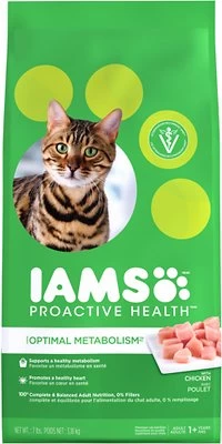 Iams ProActive Health Adult Optimal Metabolism Dry Cat Food, 7-lb