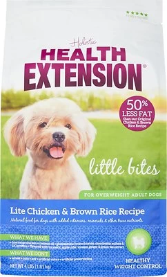 Health Extension Little Bites Lite Chicken & Brown Rice Recipe Dry Dog Food, 4-lb