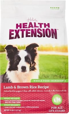 Health Extension Lamb & Brown Rice Dry Dog Food, 4-lb
