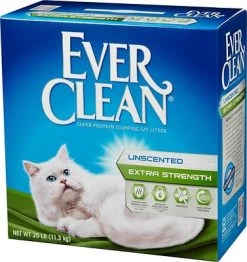 Ever Clean Extra Strength Unscented Premium Clumping Clay Cat Litter, 25-lb