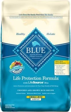 Blue Buffalo Life Protection Formula Small Bite Adult Chicken & Brown Rice Recipe Dry Dog Food, 15-lb