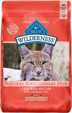 Blue Buffalo Wilderness Indoor Hairball & Weight Control Chicken Recipe Grain-Free Dry Cat Food, 11-lb