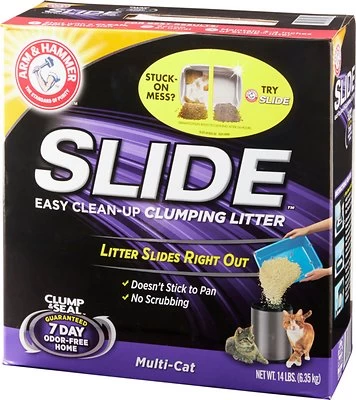 Arm & Hammer Litter Multi Cat Slide Easy Clean-Up Clumping Cat Litter, 14-lb
