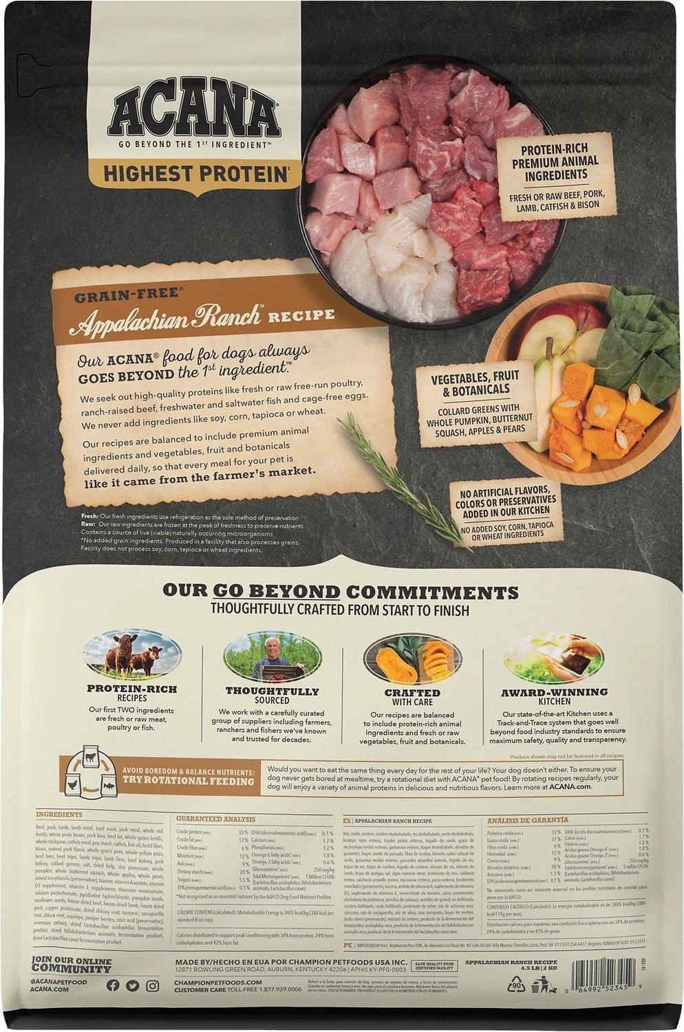 ACANA Regionals Appalachian Ranch Grain-Free Dry Dog Food, 4.5-lb - Image 2