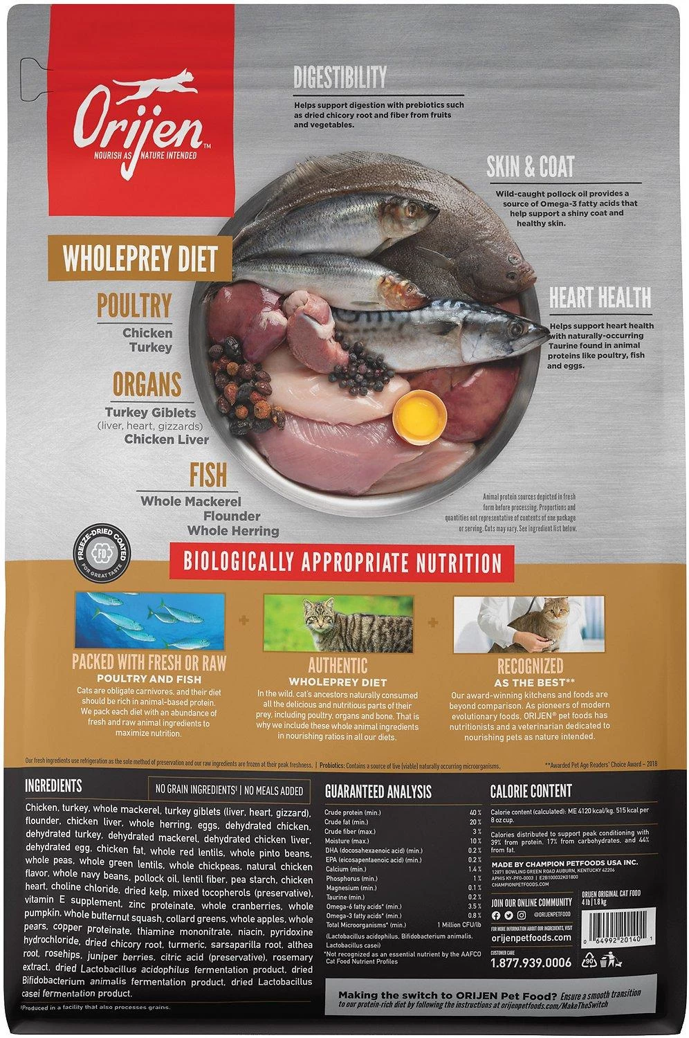 ORIJEN Original Cat Dry Cat Food, 4-lb - Image 2