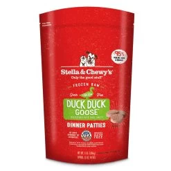 Stella & Chewy's Duck Duck Goose 1.5-oz Dinner Patties Grain-Free Raw Frozen Dog Food, 3-lb