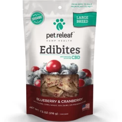 Pet Releaf Edibites Blueberry & Cranberry Large Breed Dog Treats, 30-count