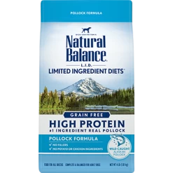 Natural Balance L.I.D. Limited Ingredient Diets High Protein Pollock Formula Dry Dog Food, 4-lb (**)